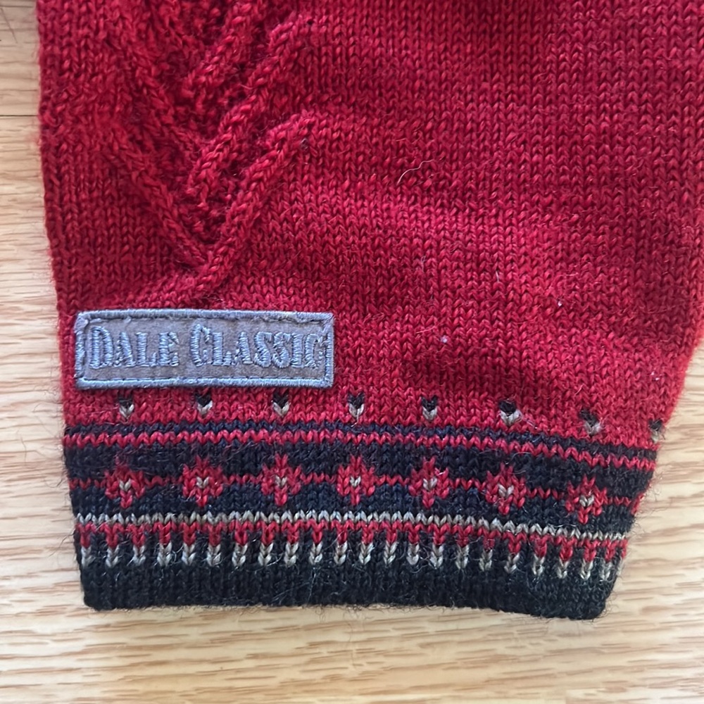 Dale of Norway Burgundy and Black Zip-Up Sweater - Picture 4 of 9